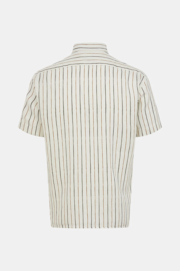 Beige Striped Patterned Shirt 2