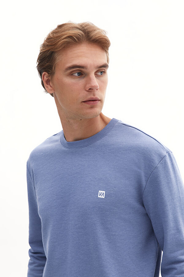 Mavi Bisiklet Yaka Erkek Sweatshirt 2