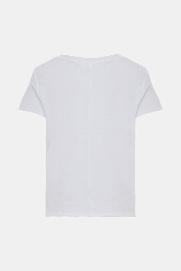 Beyaz V Yaka T-Shirt 2