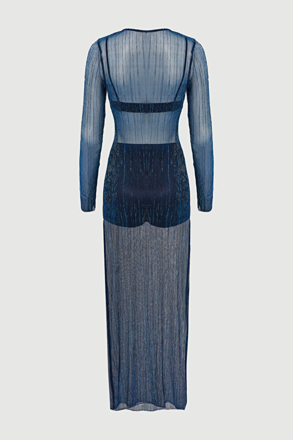 Lacivert Maxi Elbise 2