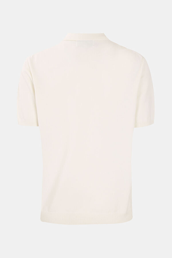 Oversize Ekru Klasik Yaka T-Shirt 2