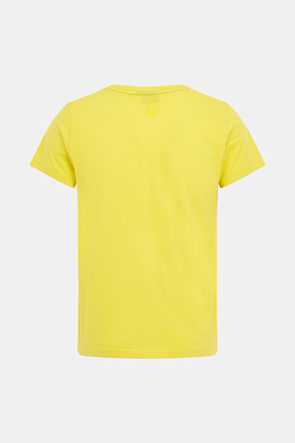 Açık Sarı Bisiklet Yaka T-Shirt 2