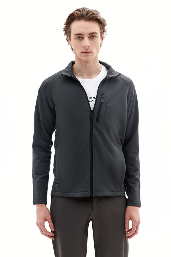 Antrasit Dik Yaka Sweatshirt