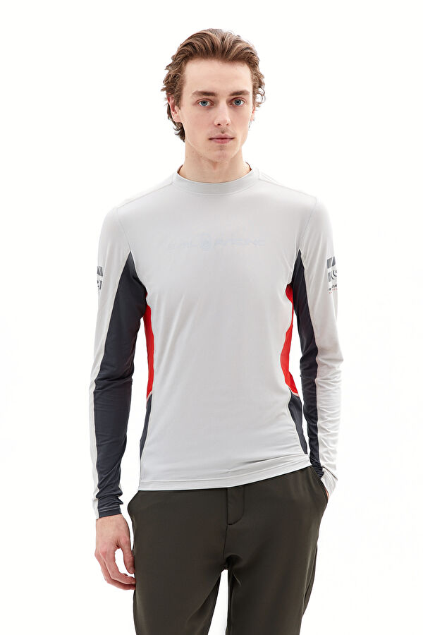 Gri Bisiklet Yaka T-Shirt