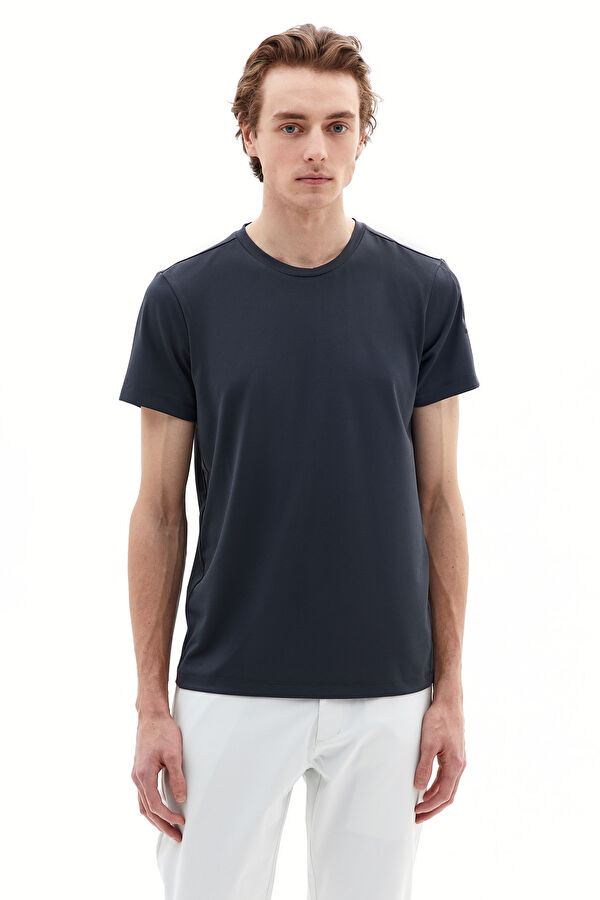Gri Bisiklet Yaka T-Shirt