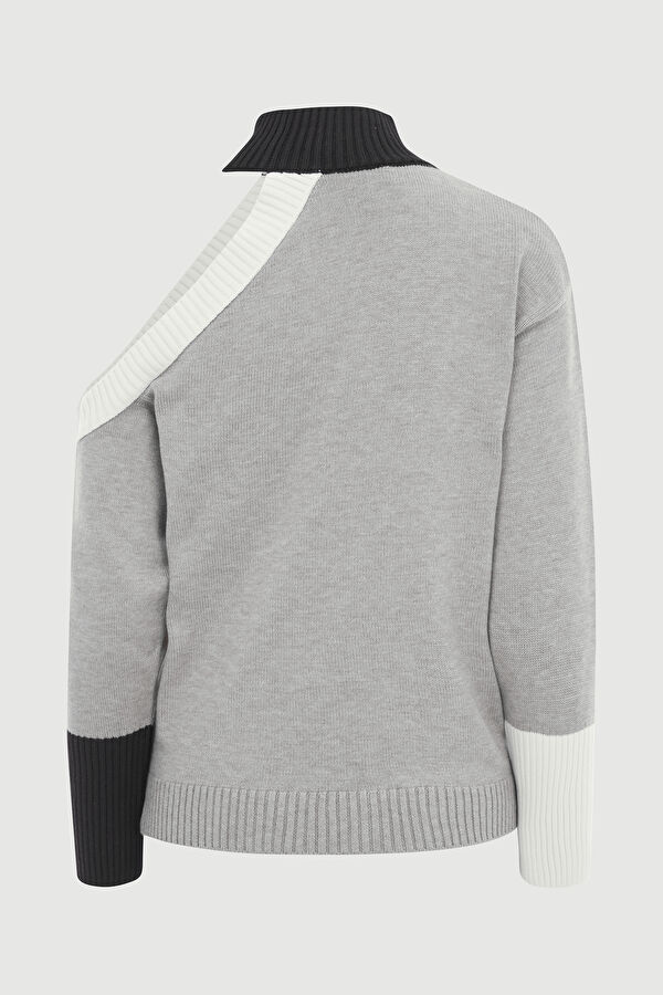 Grey Knitted Women's Sweater 2