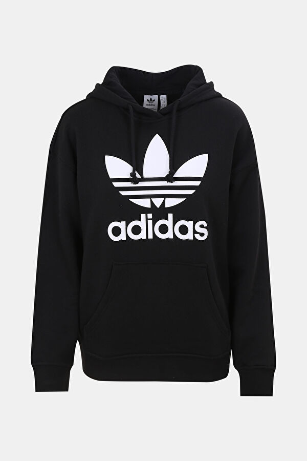 Trefoil Siyah Kapüşonlu Sweatshirt