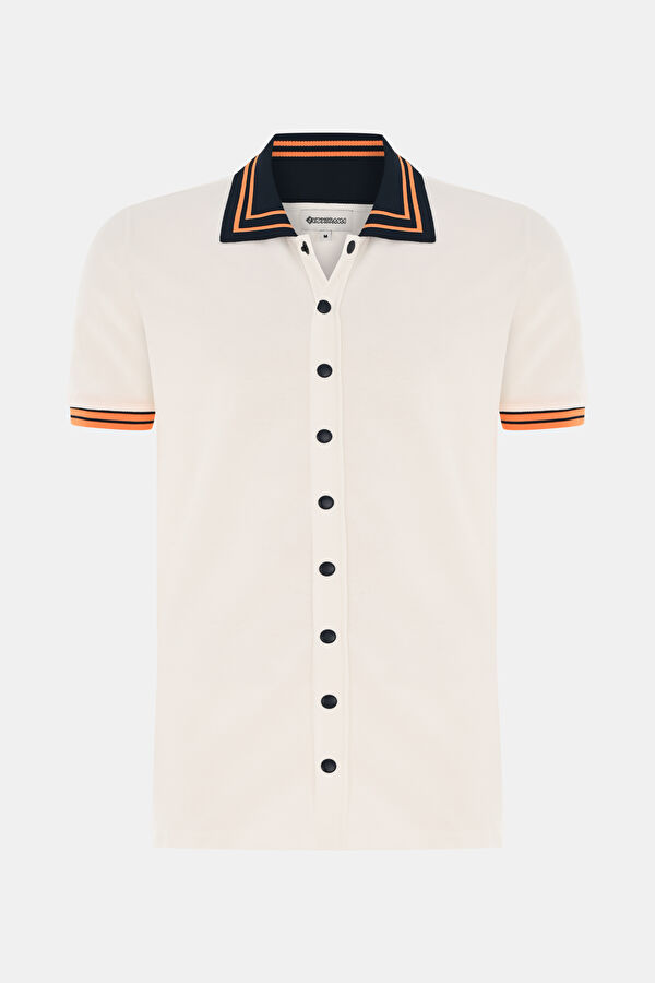 Ecru Polo Neck Tshirt