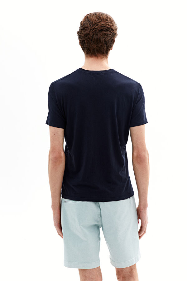 Lacivert Bisiklet Yaka T-Shirt 2