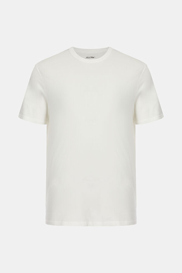 Beyaz Bisiklet Yaka T-Shirt 4
