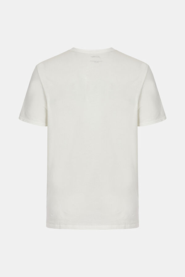 Beyaz Bisiklet Yaka T-Shirt 5