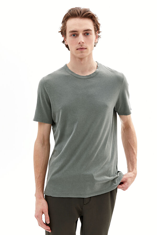 Haki Bisiklet Yaka T-Shirt