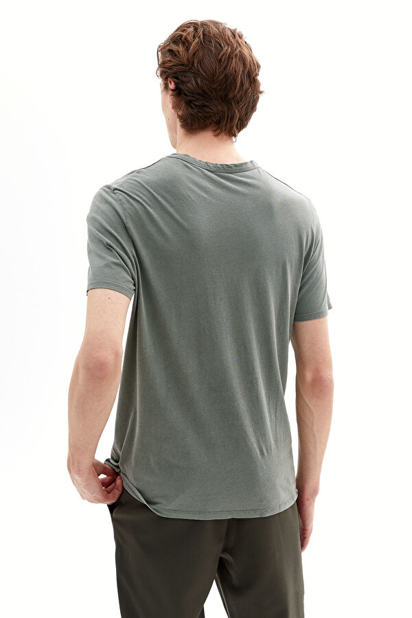 Haki Bisiklet Yaka T-Shirt 3