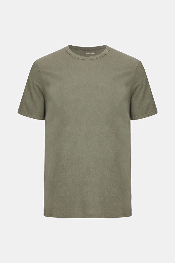 Haki Bisiklet Yaka T-Shirt 4