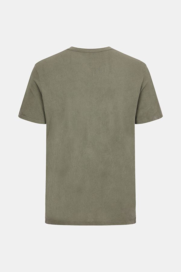 Haki Bisiklet Yaka T-Shirt 5