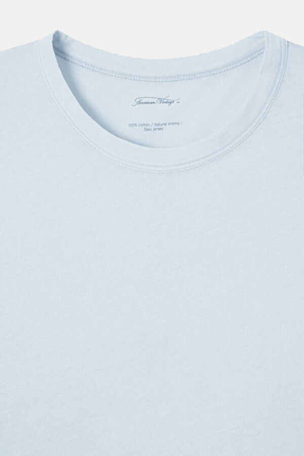 Açık Mavi Bisiklet Yaka T-Shirt 2