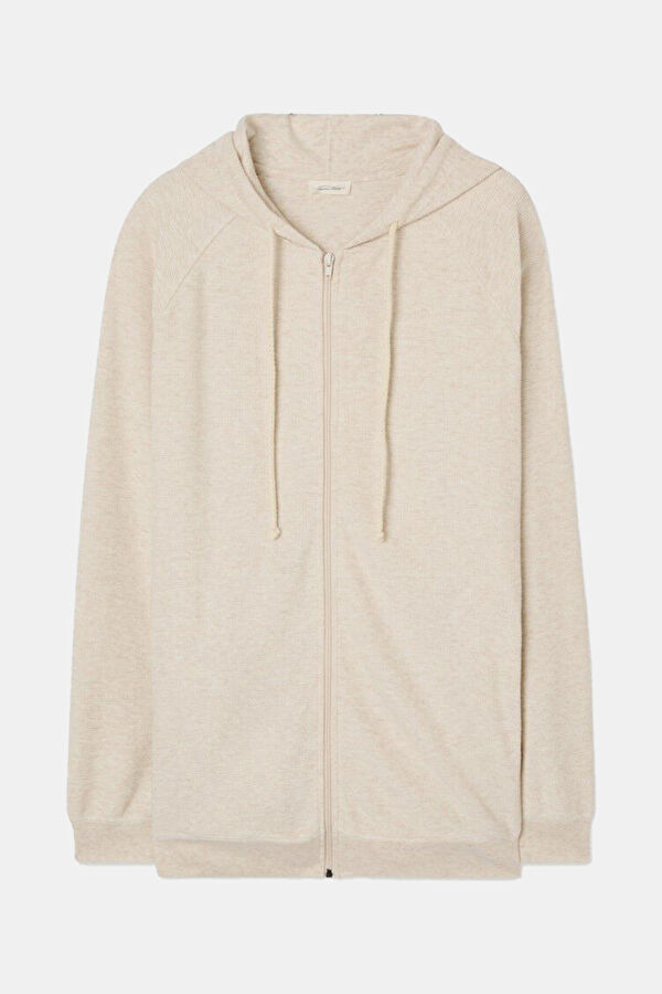 Ekru Kapuşonlu Sweatshirt