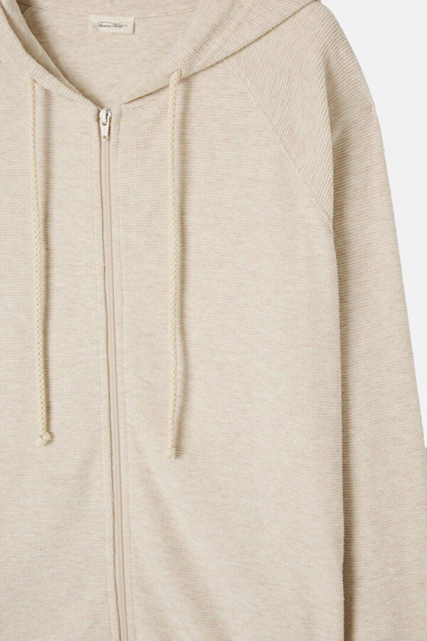 Ekru Kapuşonlu Sweatshirt 2