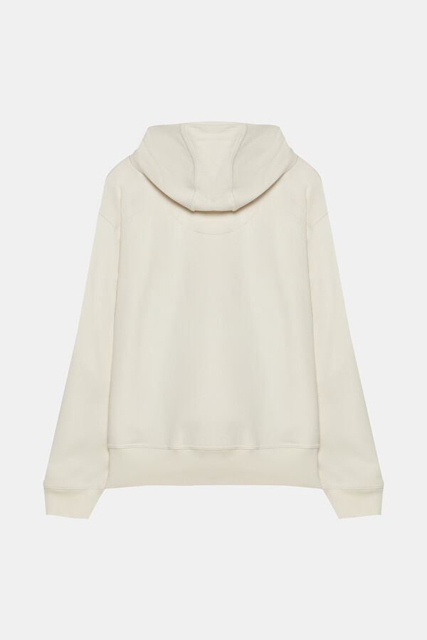 Ekru Kapuşonlu Sweatshirt 2