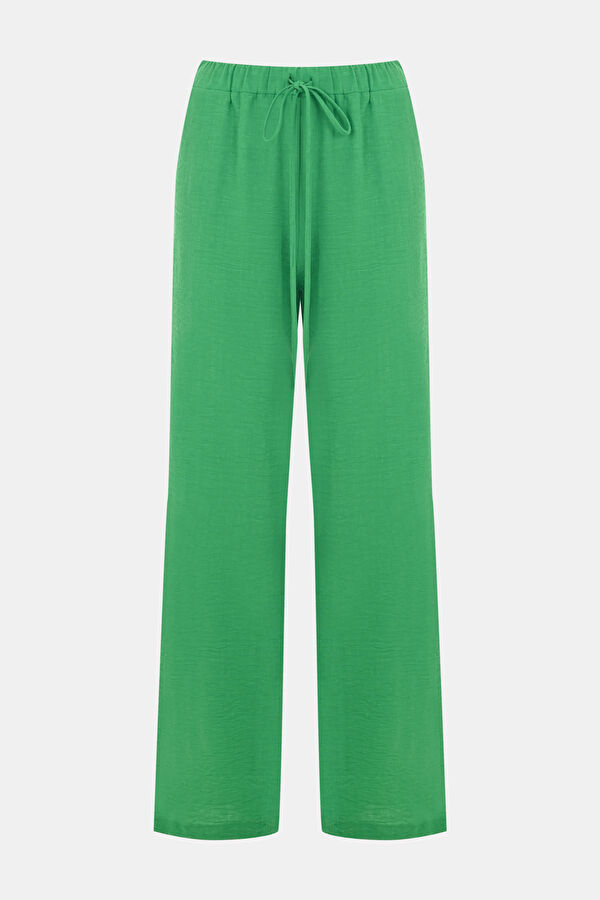 Green Wide Leg Women's Trousers