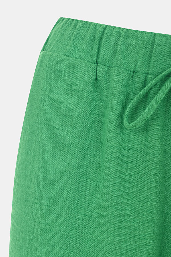 Green Wide Leg Women's Trousers 3