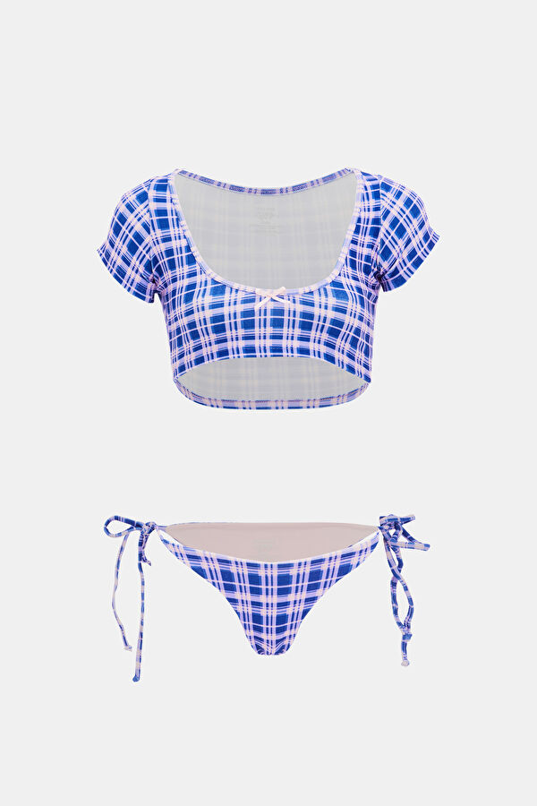 Mavi Desenli Bikini