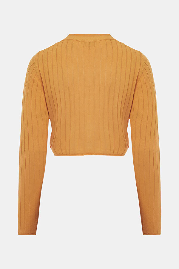 Orange Knitted Women's Cardigan 2