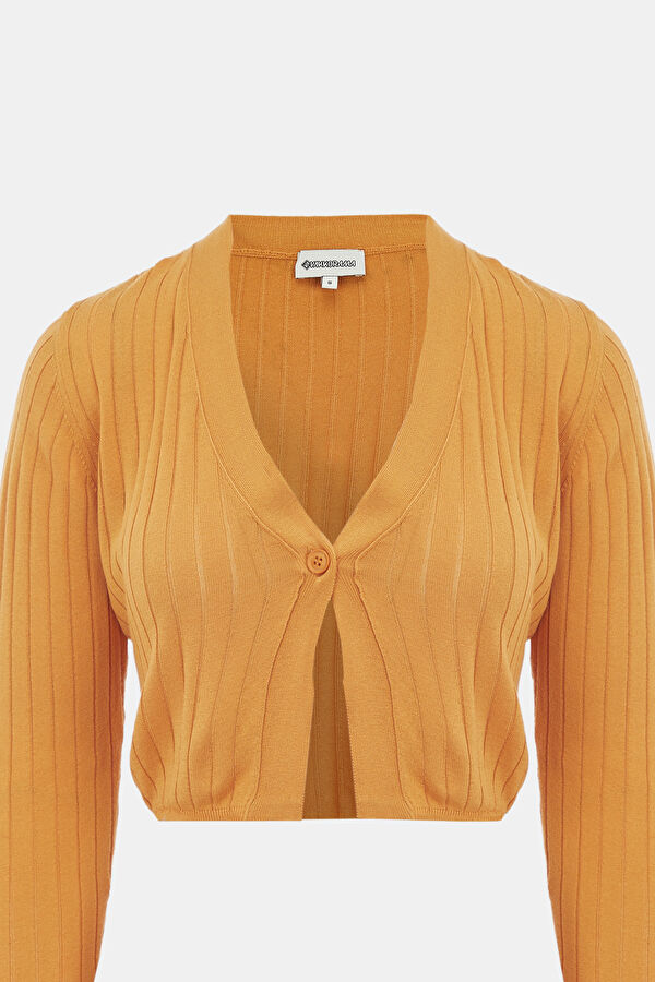 Orange Knitted Women's Cardigan 3