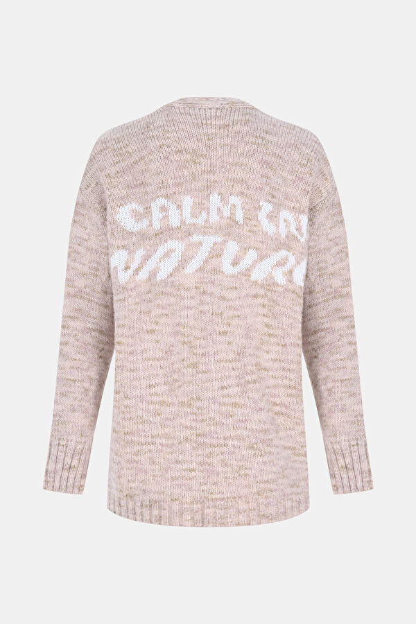Powder Pink Knitted Women's Cardigan 2