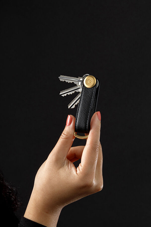 Saffiano Leather Key Organizer Siyah Anahtarlık 4