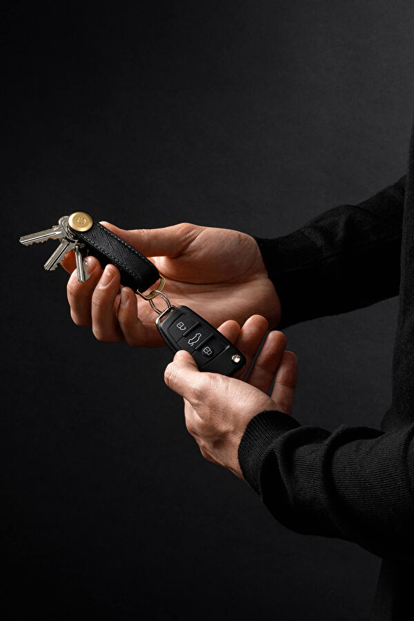 Saffiano Leather Key Organizer Siyah Anahtarlık 7