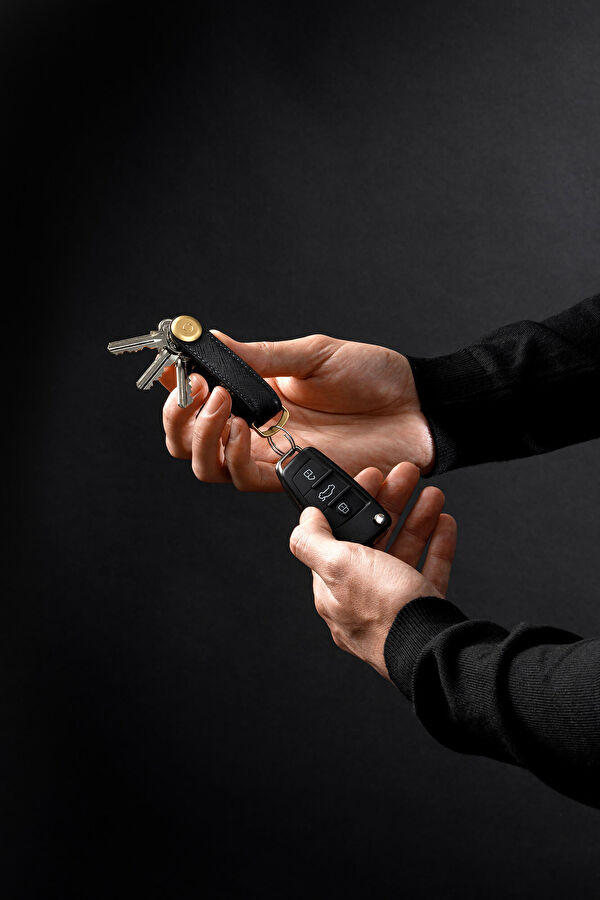 Saffiano Leather Key Organizer Siyah Anahtarlık 8