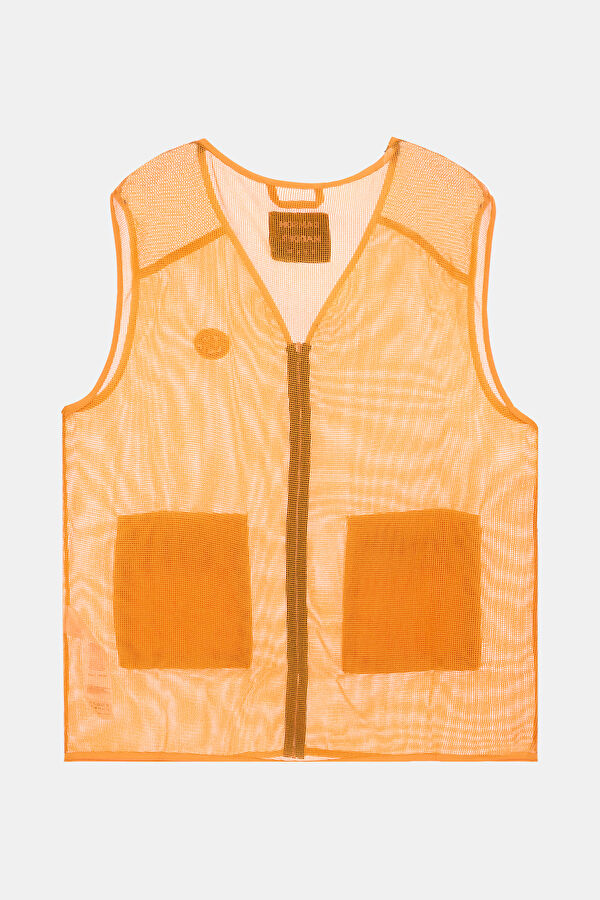 Relax Fit Orange V Neck Vest 2