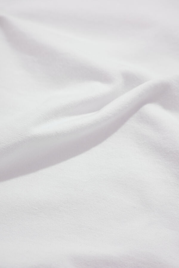 Oversize Beyaz Bisiklet Yaka T-Shirt 5