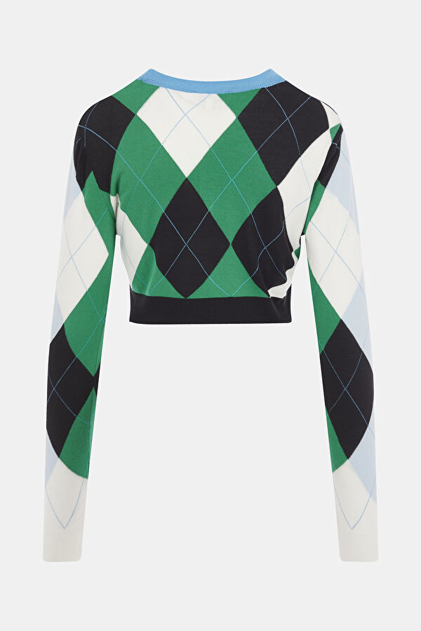 Multicolor Diamond Design Bicycle Collar Jersey 4