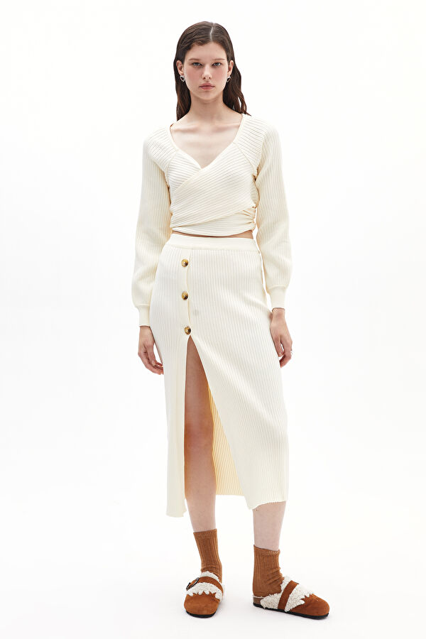 Off-white midi women's skirt