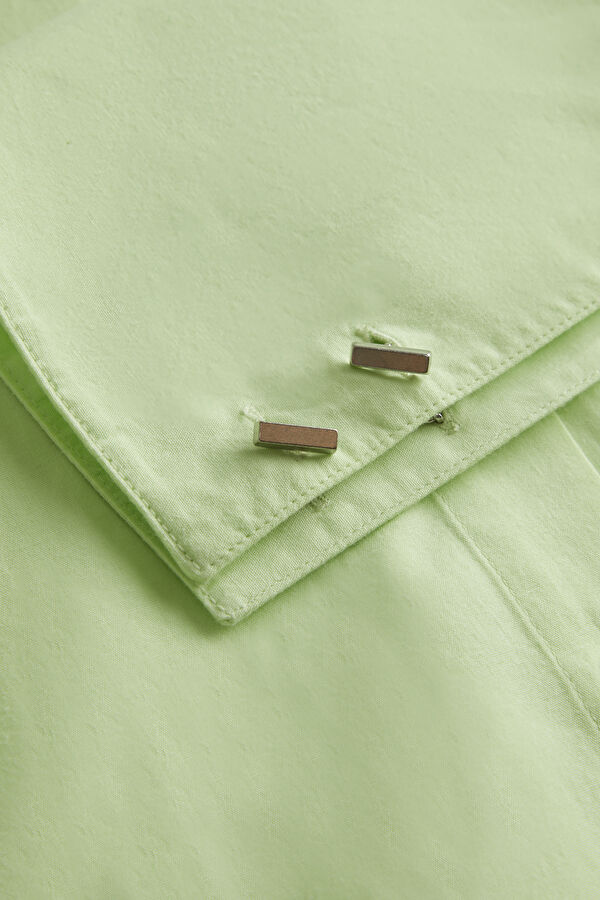 Relax Fit Light Green Mandarin Collar Women's Shirt 9