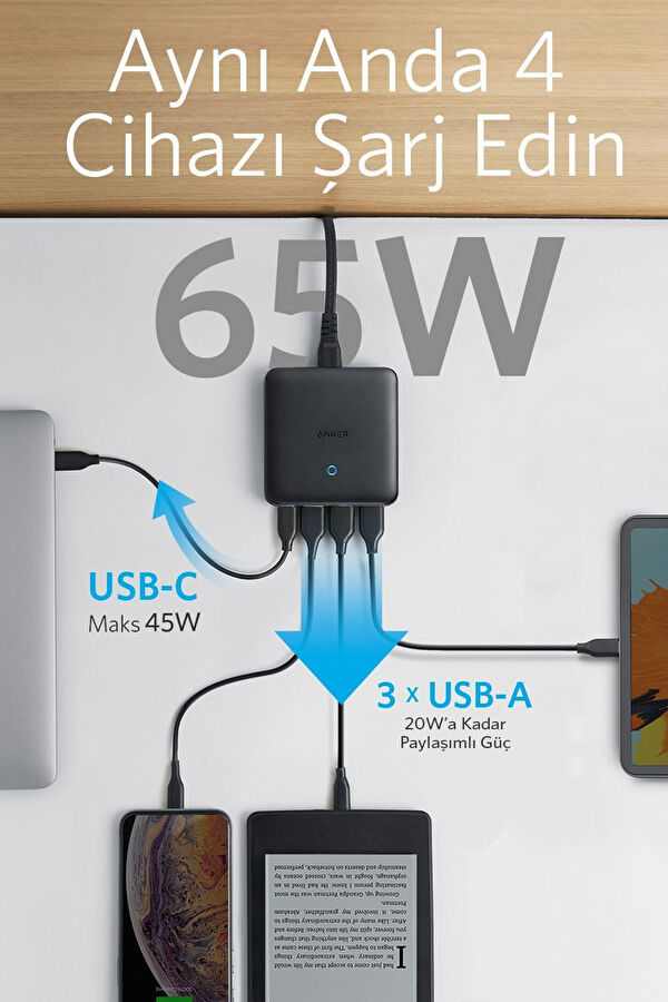 PowerPort Atom III Slim 4 Çıkışlı 65W Şarj Ekipmanı 2