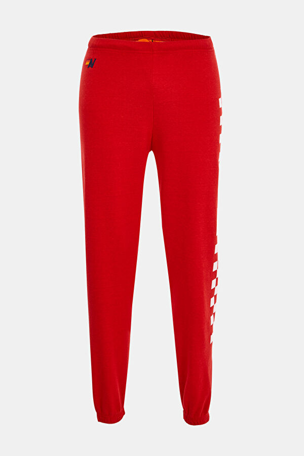 Red Design Filled Sports Trousers