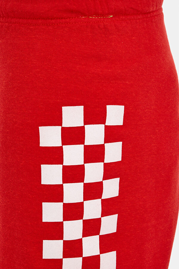 Red Design Filled Sports Trousers 3