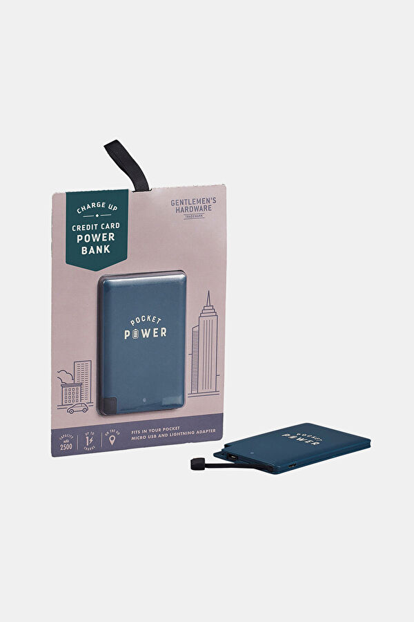 Power Bank Credit Card Size, 2500mAh Mavi 2