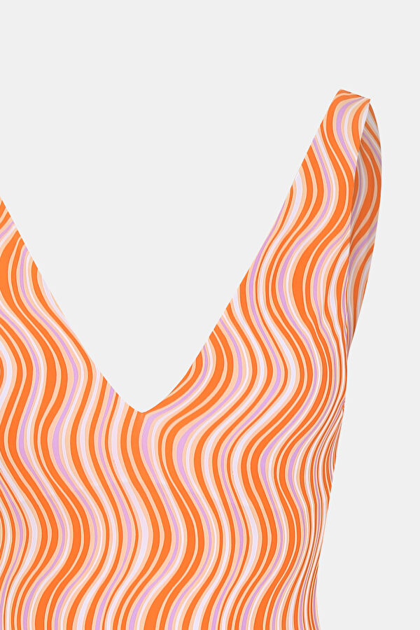 Orange Design Filled Swimsuit 3