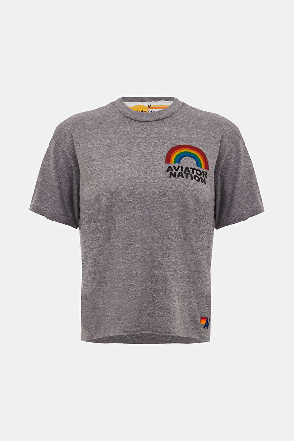 Grey Printed Bicycle Collar Tshirt