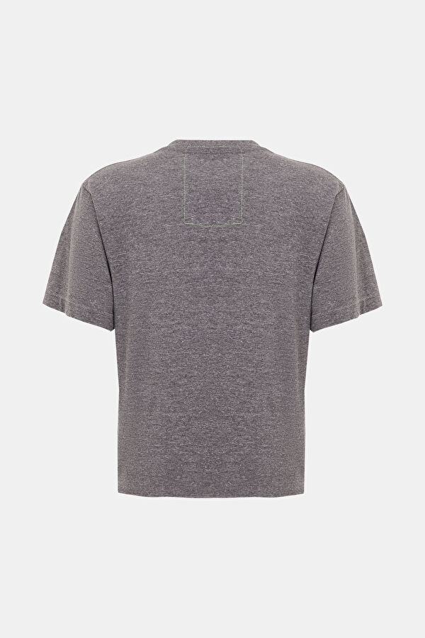 Grey Printed Bicycle Collar Tshirt 2