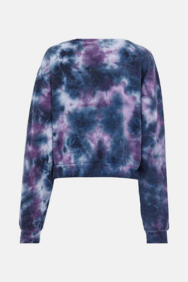 Blue Design Filled Bicycle Collar Sweatshirt 2