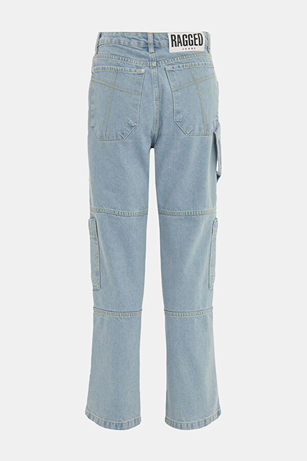 Standart Kalıp Koyu Mavi Boru Paça Pantolon 2