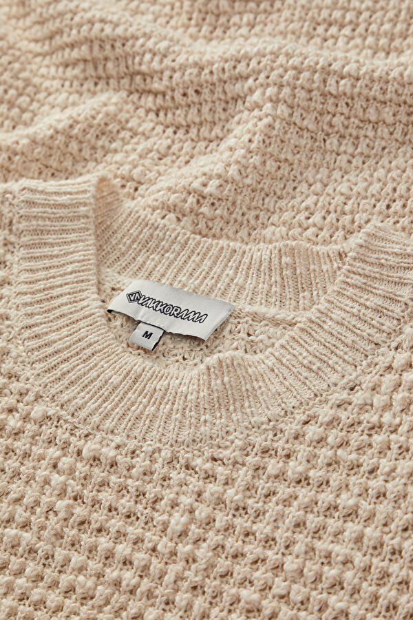 Beige Knitted Men's Sweater 3