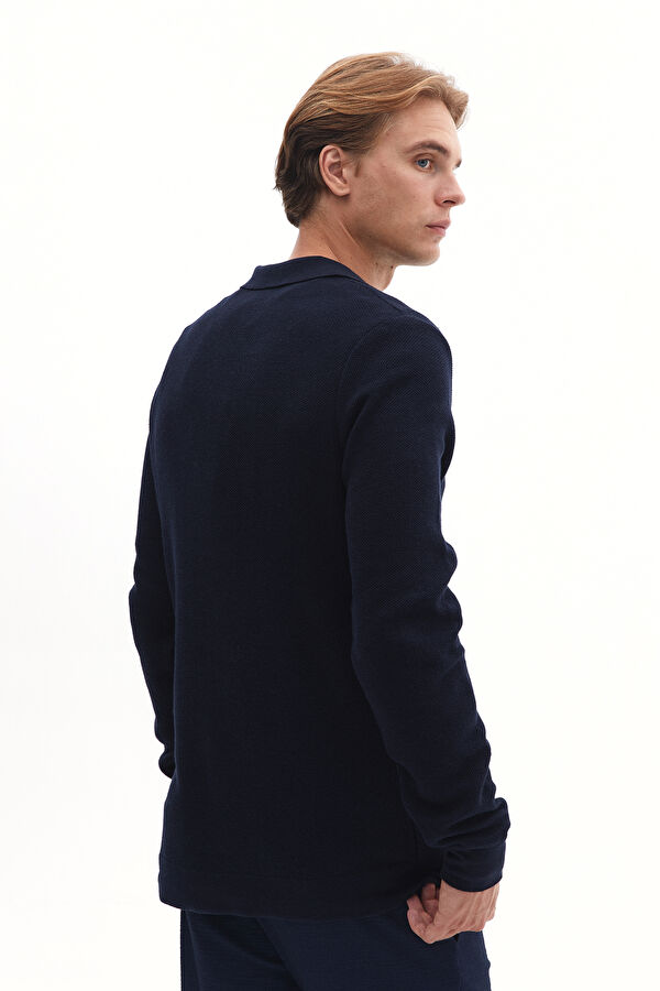 Navy Blue Knitted Men's Sweater 3