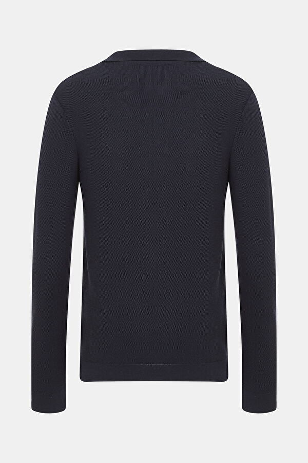 Navy Blue Knitted Men's Sweater 5