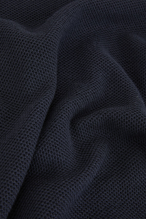 Navy Blue Knitted Men's Sweater 6